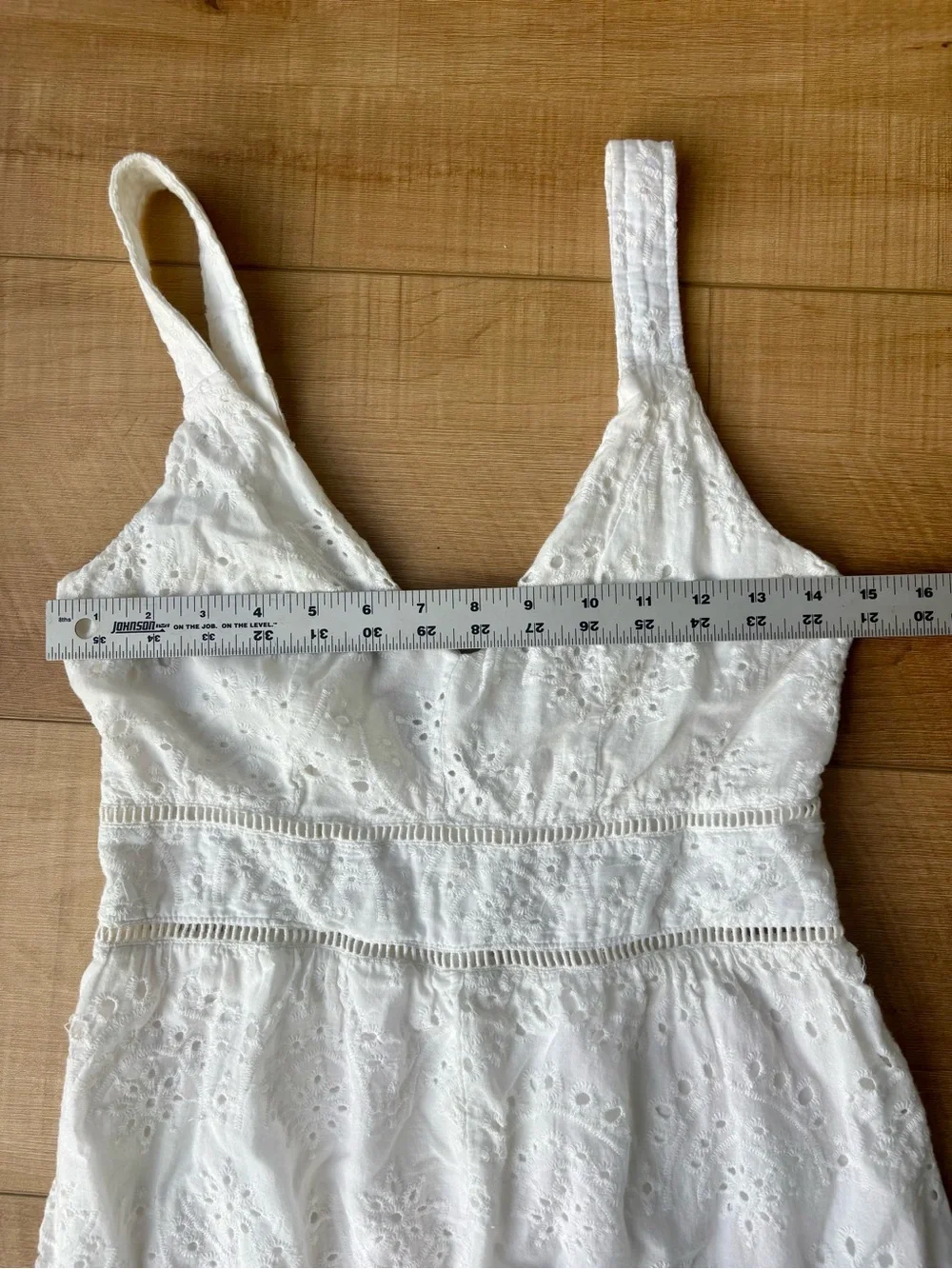 Altar'd State White Eyelet 100% Cotton Midi Coastal Cottage Dress. Size Medium - Picture 8 of 12